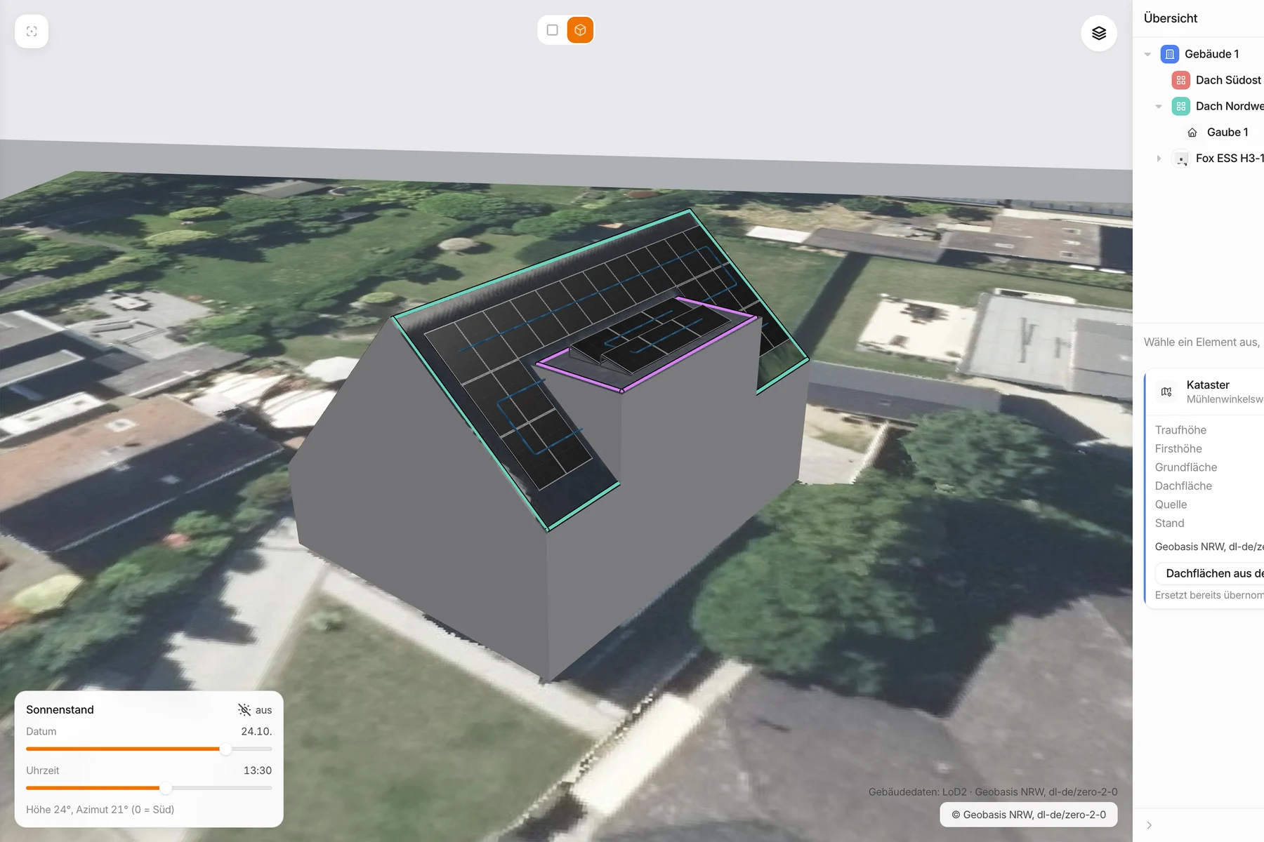 3D-Modell mit Modulen und Strings